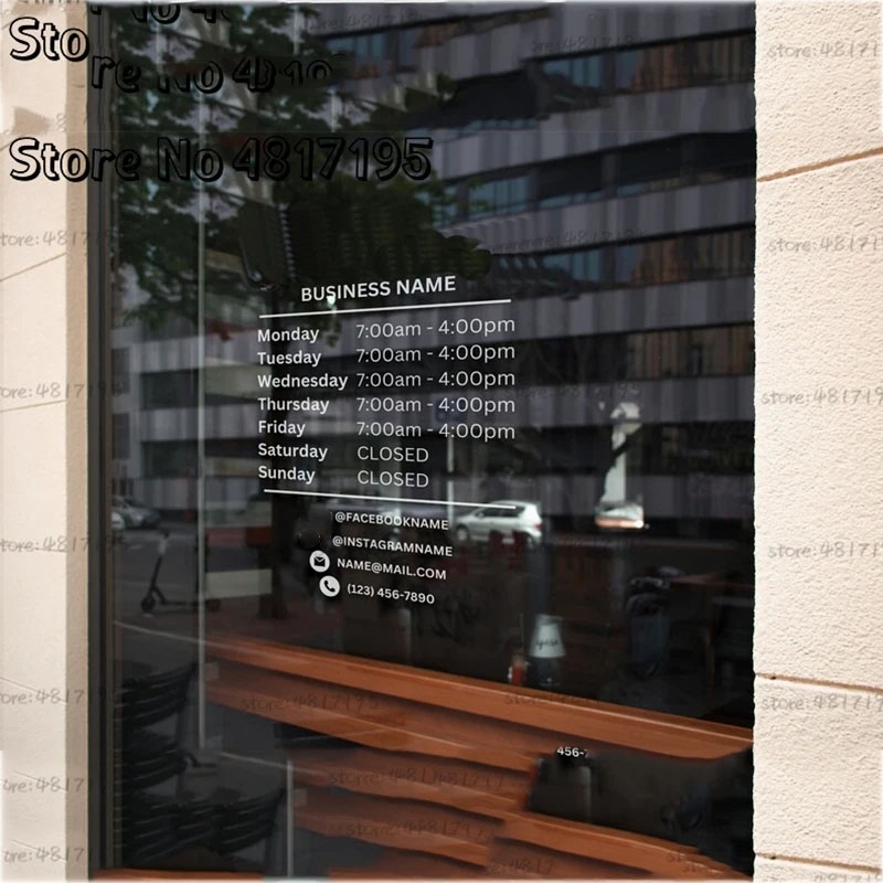 Office Furniture Custom - Opening Hours With Custom Business Logo