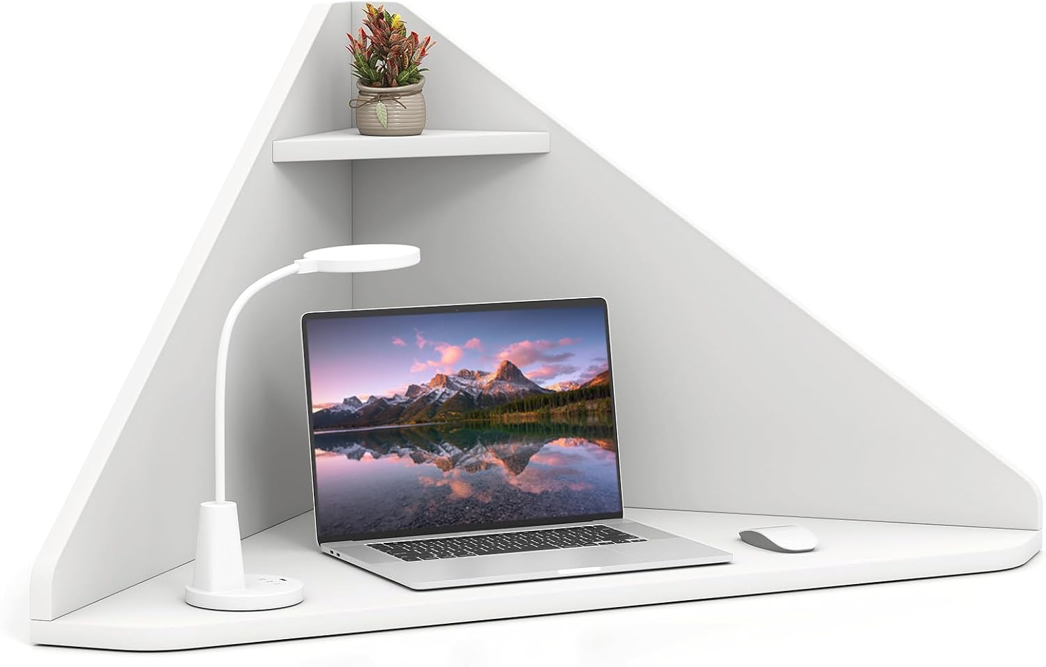 Office Furniture For Small Spaces - Floating Corner Desk Wall Mounted Triangular