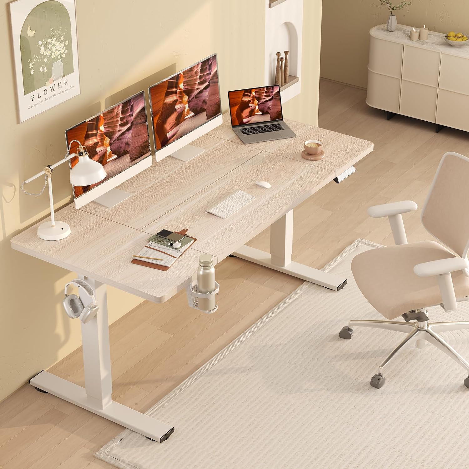 White Electric Adjustable Stan - Office Furniture Custom 评论和价格