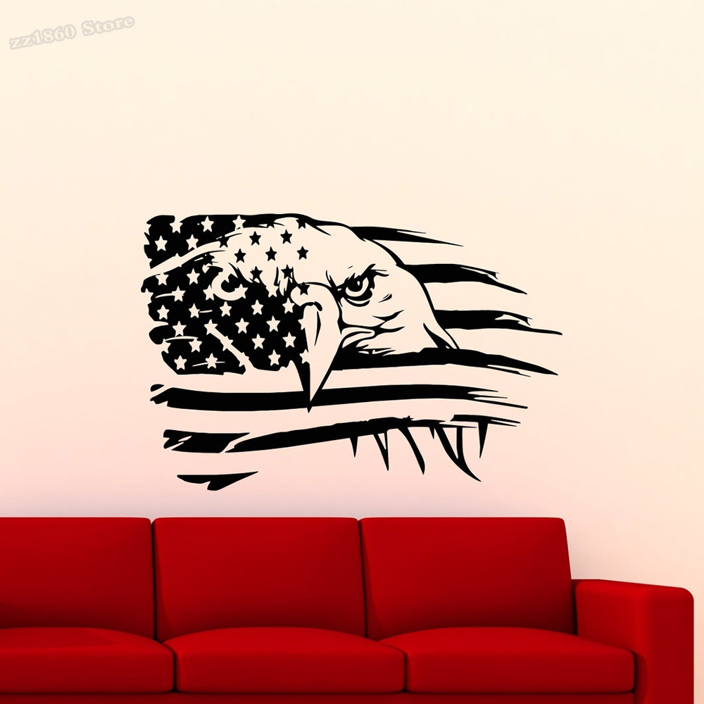 American Flag Wall Decal Eagle - Office Furniture In Usa 评论和价格