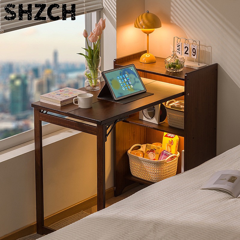 Bamboo Folding Desk with Books - Office Furniture For Small Spaces 评论和价格