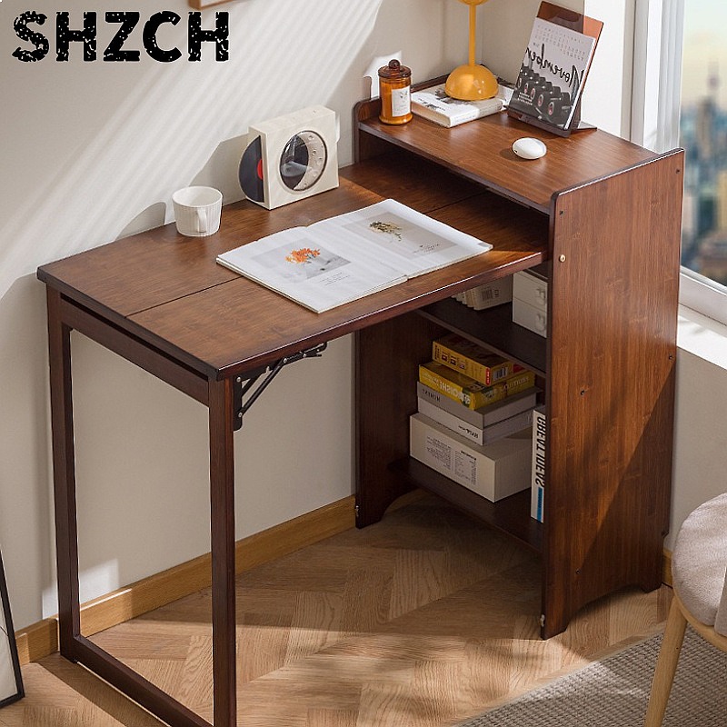 Bamboo Folding Desk with Books - Office Furniture For Small Spaces 评论和价格