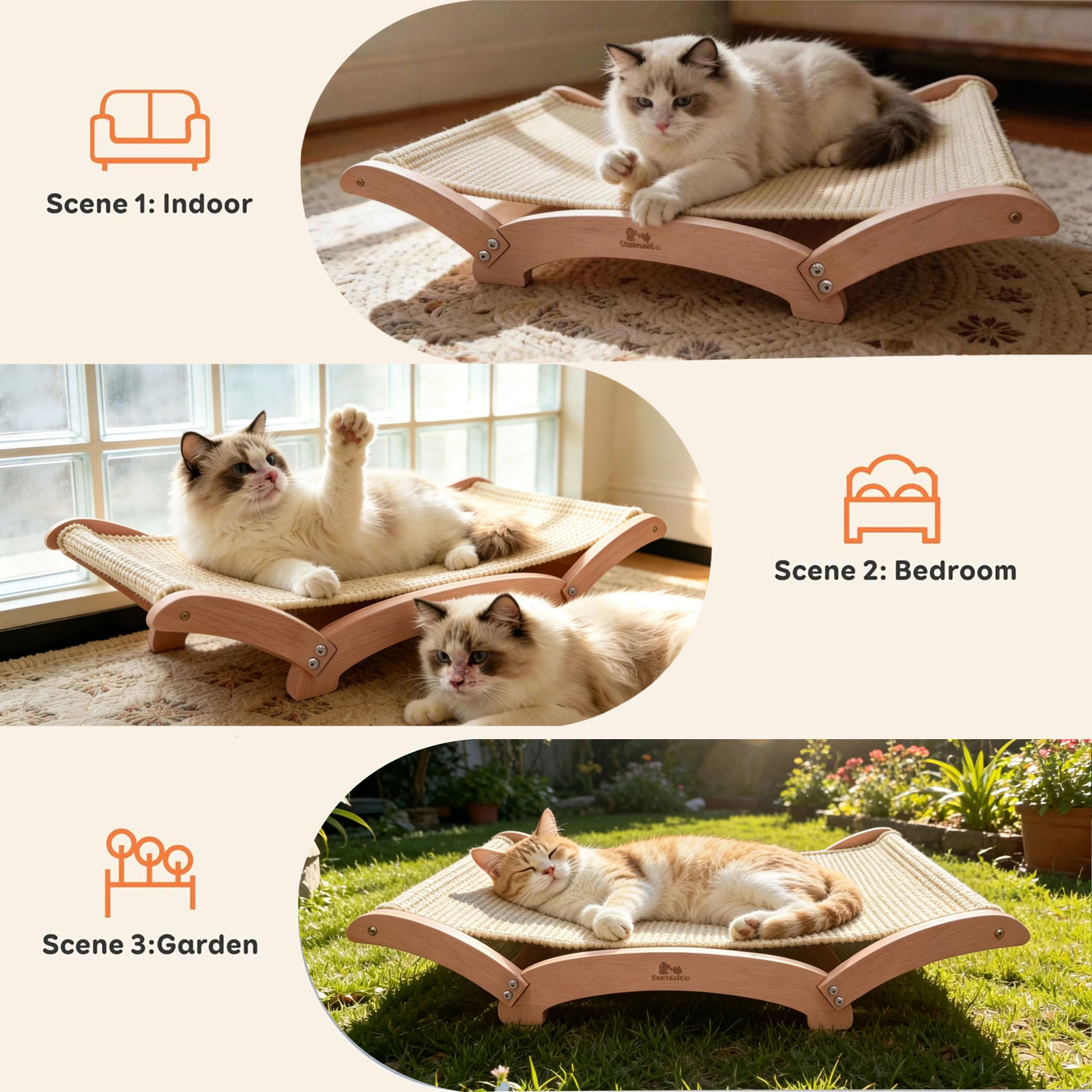 Sisal Cat Scratcher Bed for In - Under Desk Hammock 评论和价格