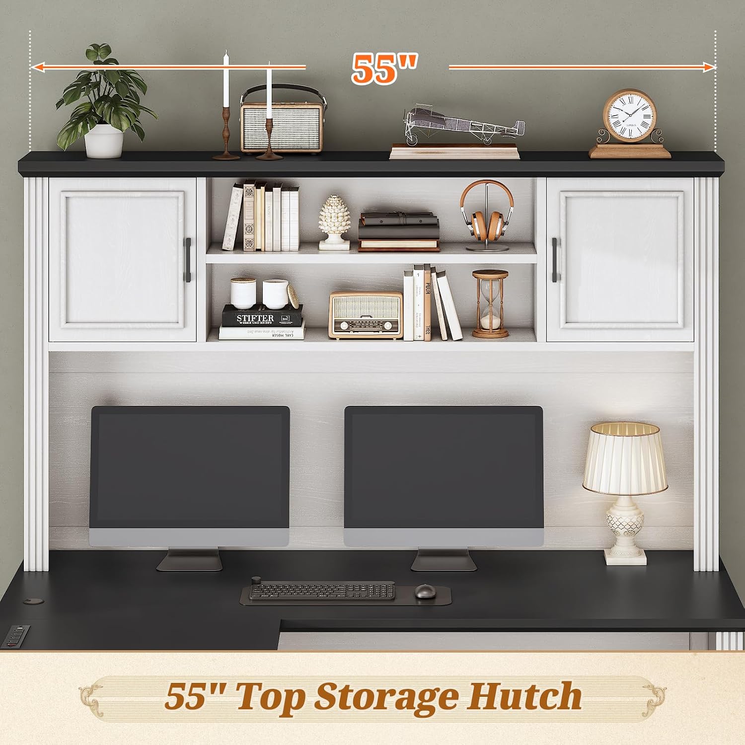 L Shaped Desk with Hutch & 3 D - Office Furniture Custom 评论和价格