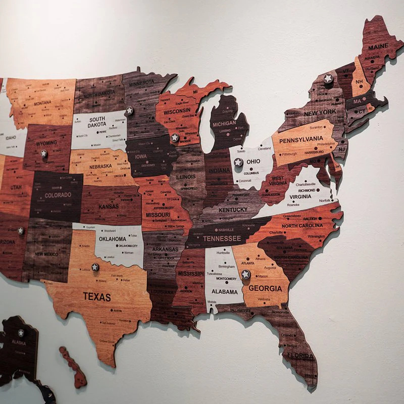 1pcs Wooden Map Puzzle Wall St - Office Furniture In Usa 评论和价格
