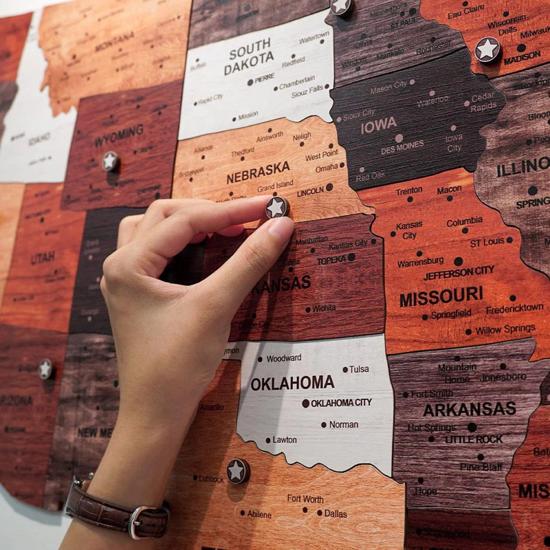 1pcs Wooden Map Puzzle Wall St - Office Furniture In Usa 评论和价格