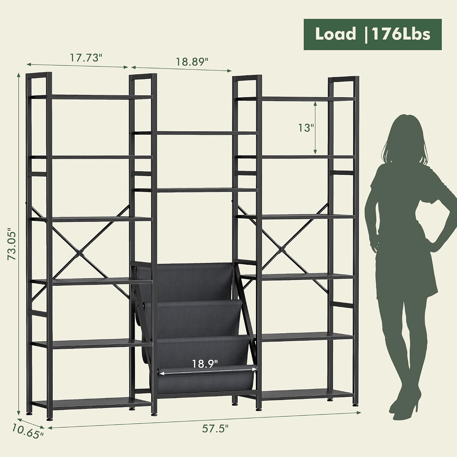 6 Tier 3 Column Book Shelf wit - Office Furniture Custom 评论和价格