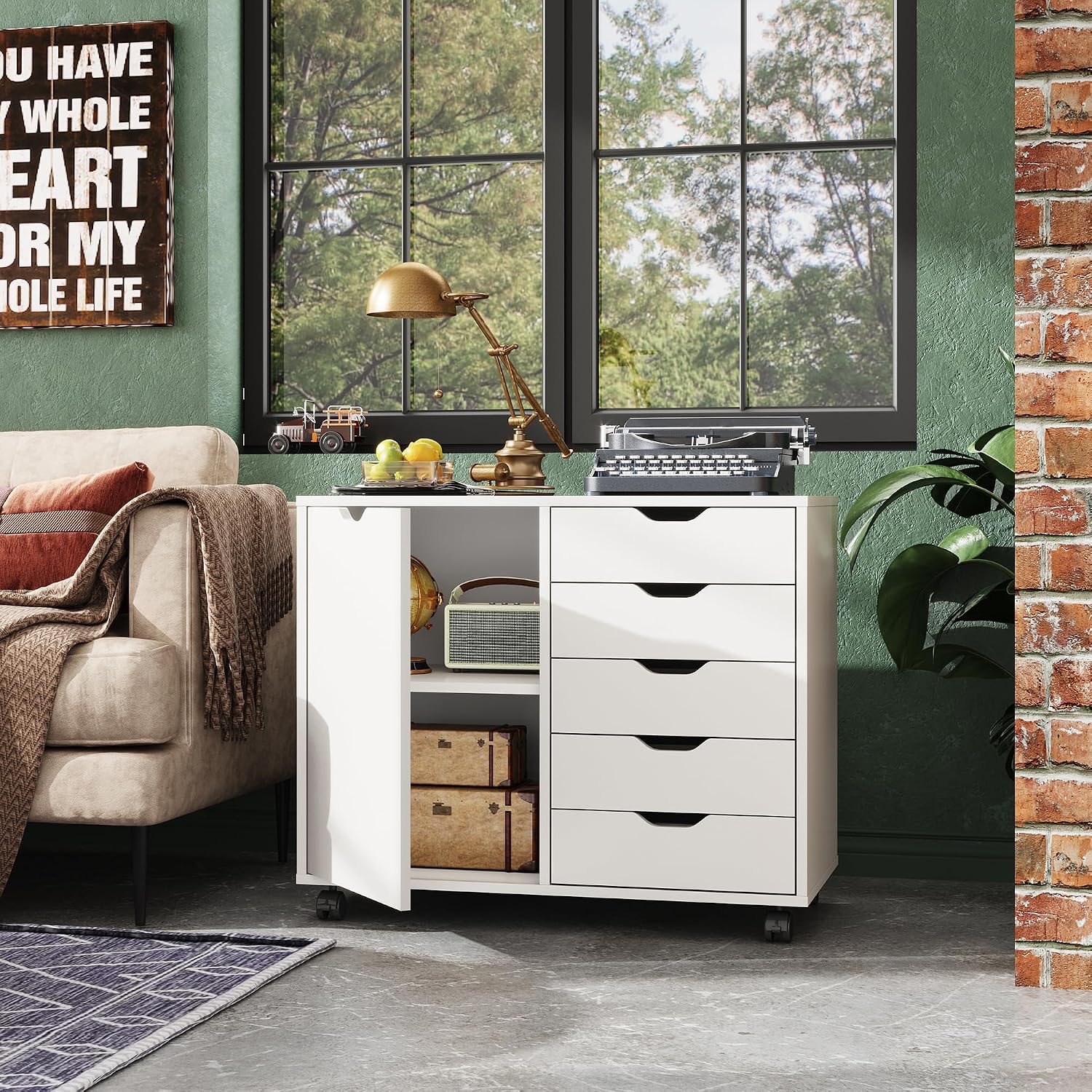 5-Drawer Wood Drawer Cabinet,  - Office Furniture Custom 评论和价格