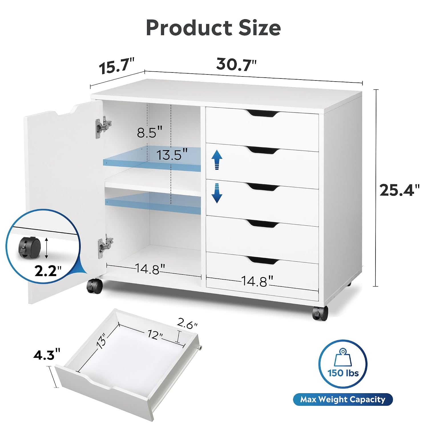 5-Drawer Wood Drawer Cabinet,  - Office Furniture Custom 评论和价格